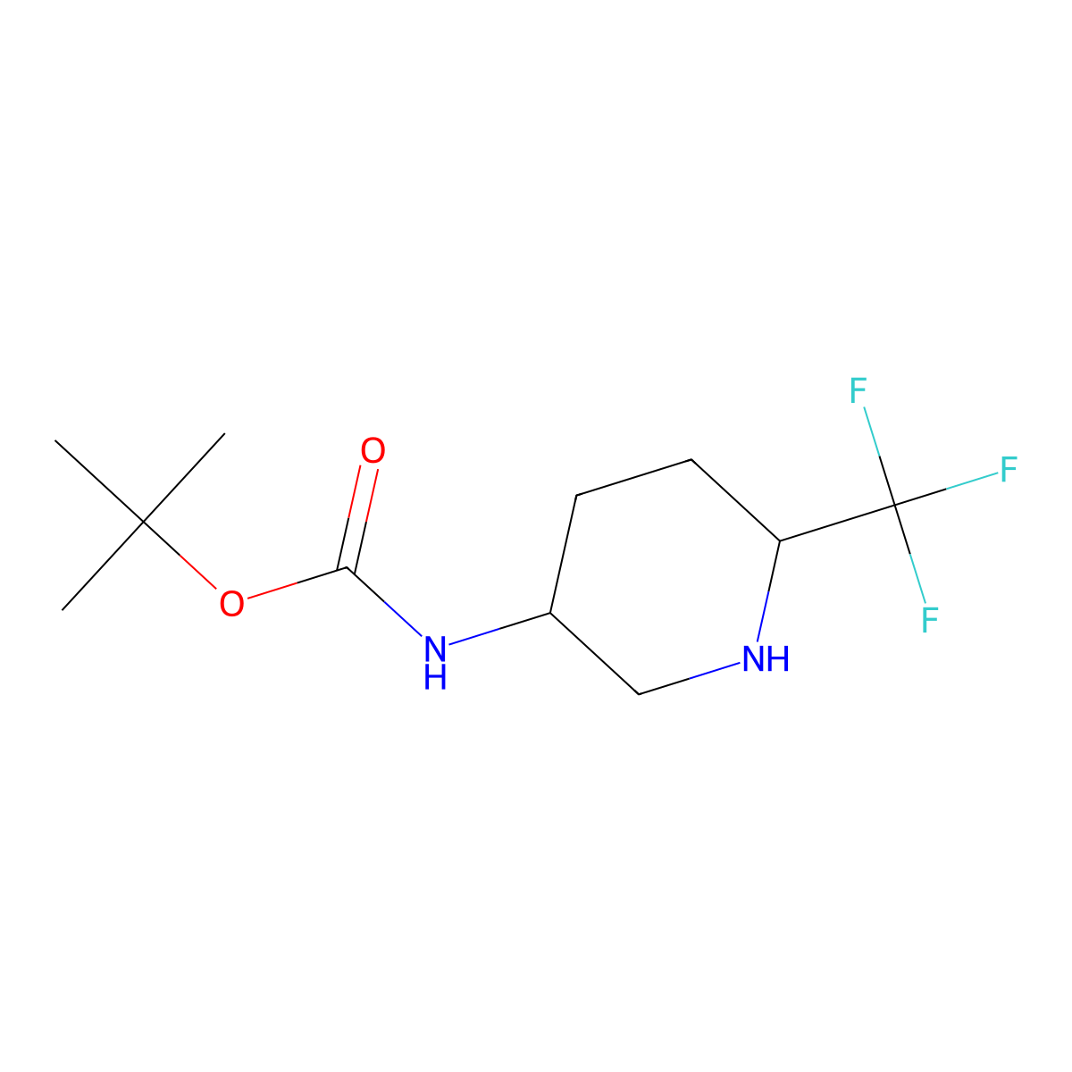 tert-butyl N-[6-(trifluoromethyl)piperidin-3-yl]carbamate molecular structure, CAS 1432681-75-8