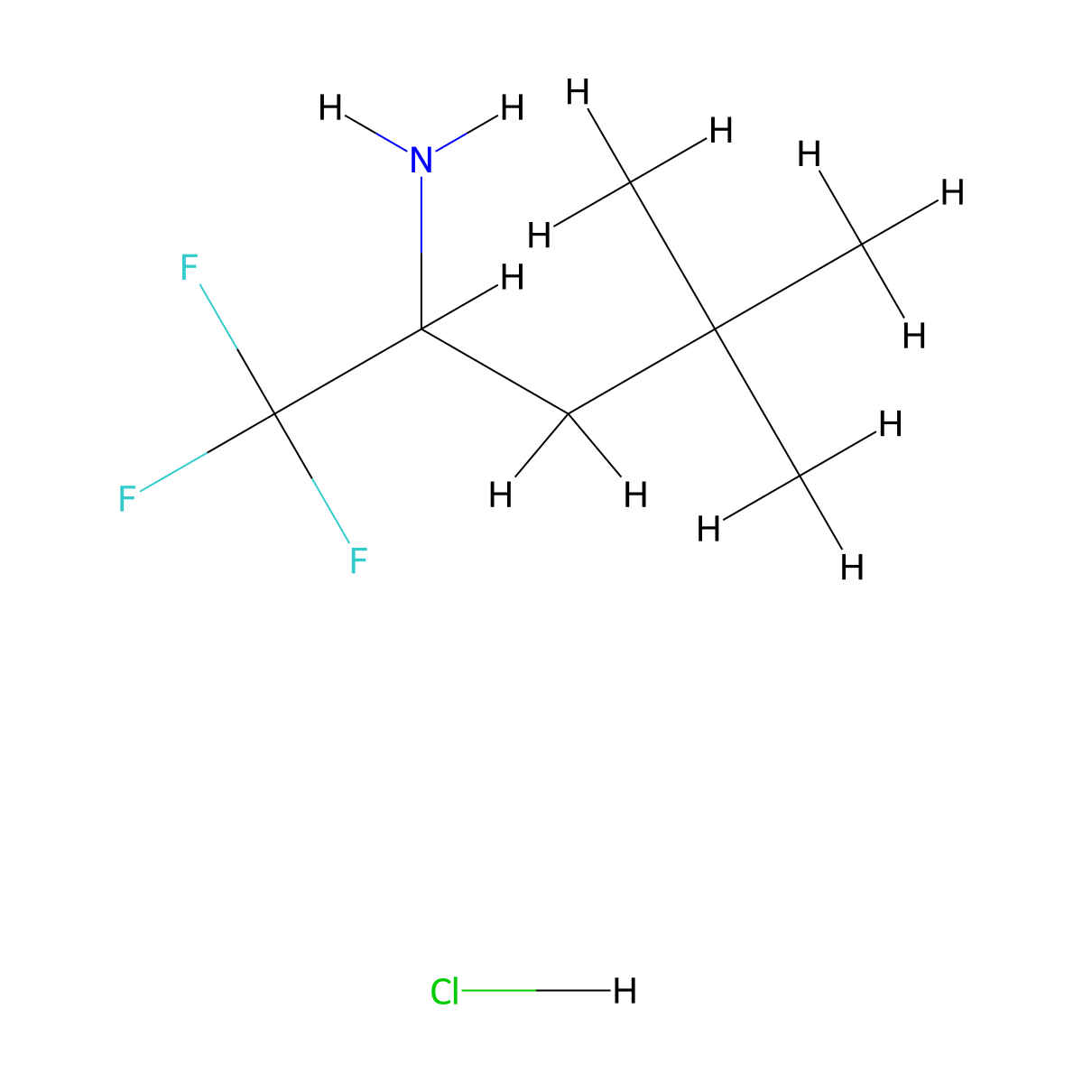 1,1,1-Trifluoro-4,4-dimethylpentan-2-amine hydrochloride molecular structure, CAS 1432681-79-2