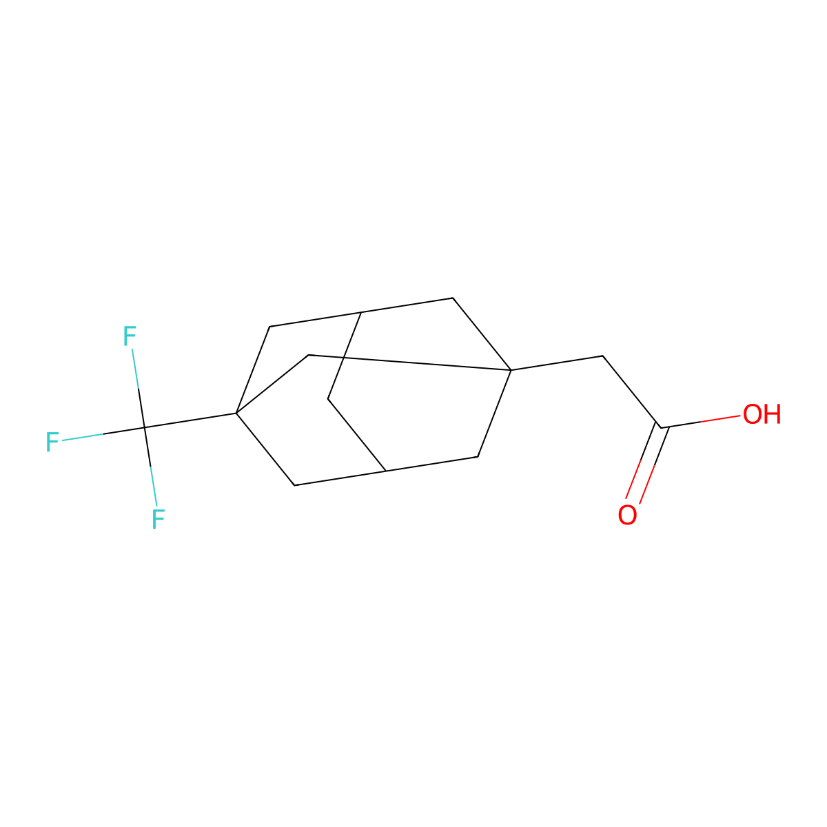 2-(3-(Trifluoromethyl)adamantan-1-yl)acetic acid molecular structure, CAS 1432681-80-5