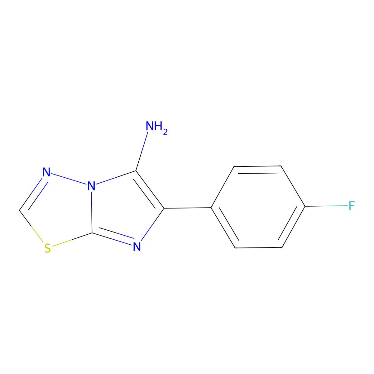 6-(4-Fluorophenyl)imidazo[2,1-b][1,3,4]thiadiazol-5-amine molecular structure, CAS 1432681-81-6