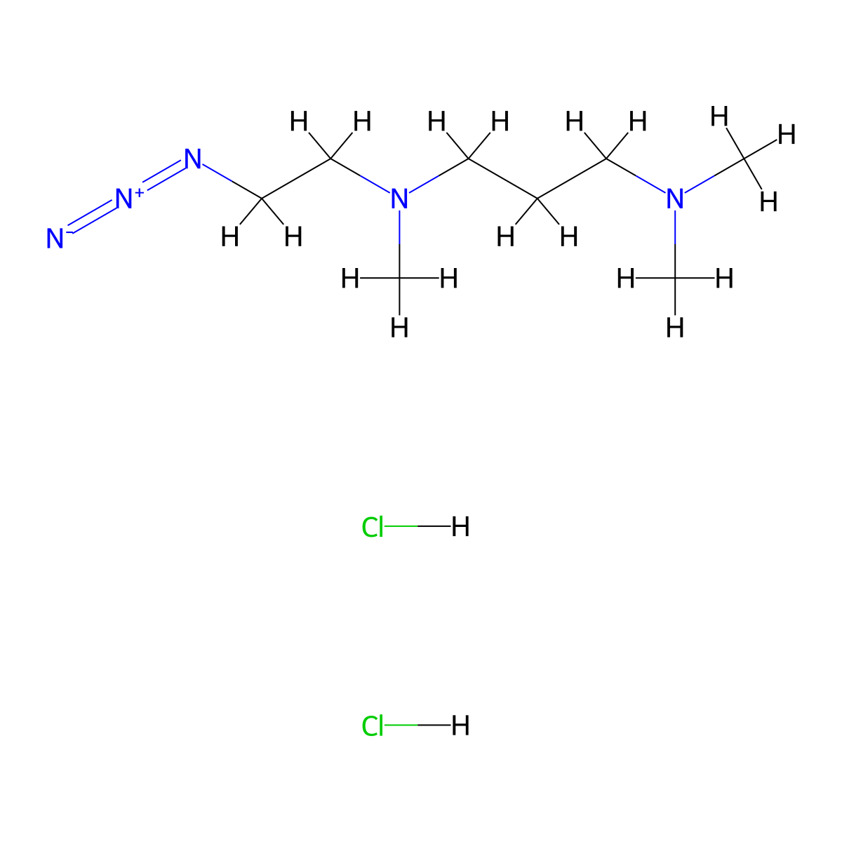 (2-Azidoethyl)(3-(dimethylamino)propyl)methylamine dihydrochloride molecular structure, CAS 1432681-85-0