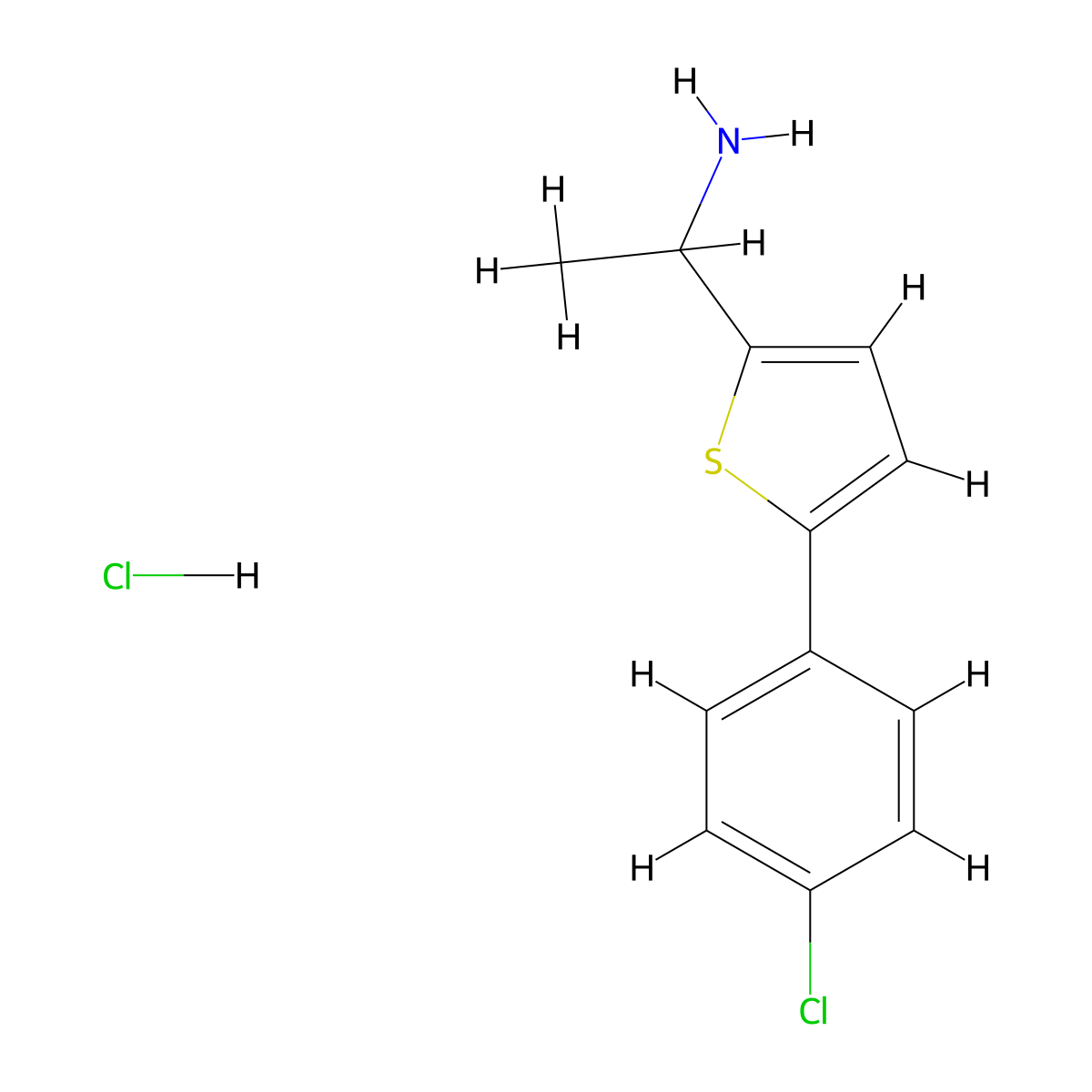 1-[5-(4-Chlorophenyl)thiophen-2-yl]ethan-1-amine hydrochloride molecular structure, CAS 1432681-86-1