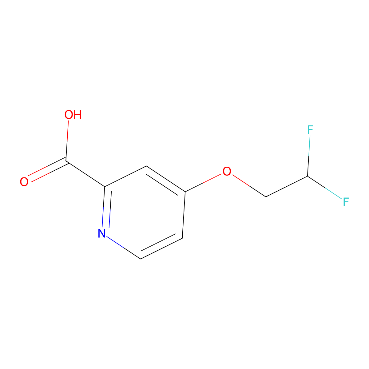 4-(2,2-Difluoroethoxy)pyridine-2-carboxylic acid molecular structure, CAS 1432681-88-3