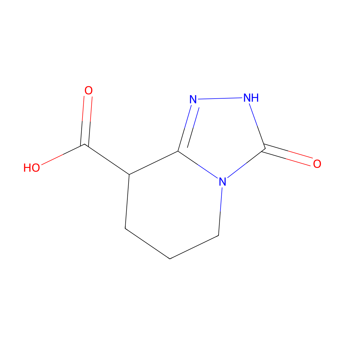 3-oxo-2H,3H,5H,6H,7H,8H-[1,2,4]triazolo[4,3-a]pyridine-8-carboxylic acid molecular structure, CAS 1432681-89-4