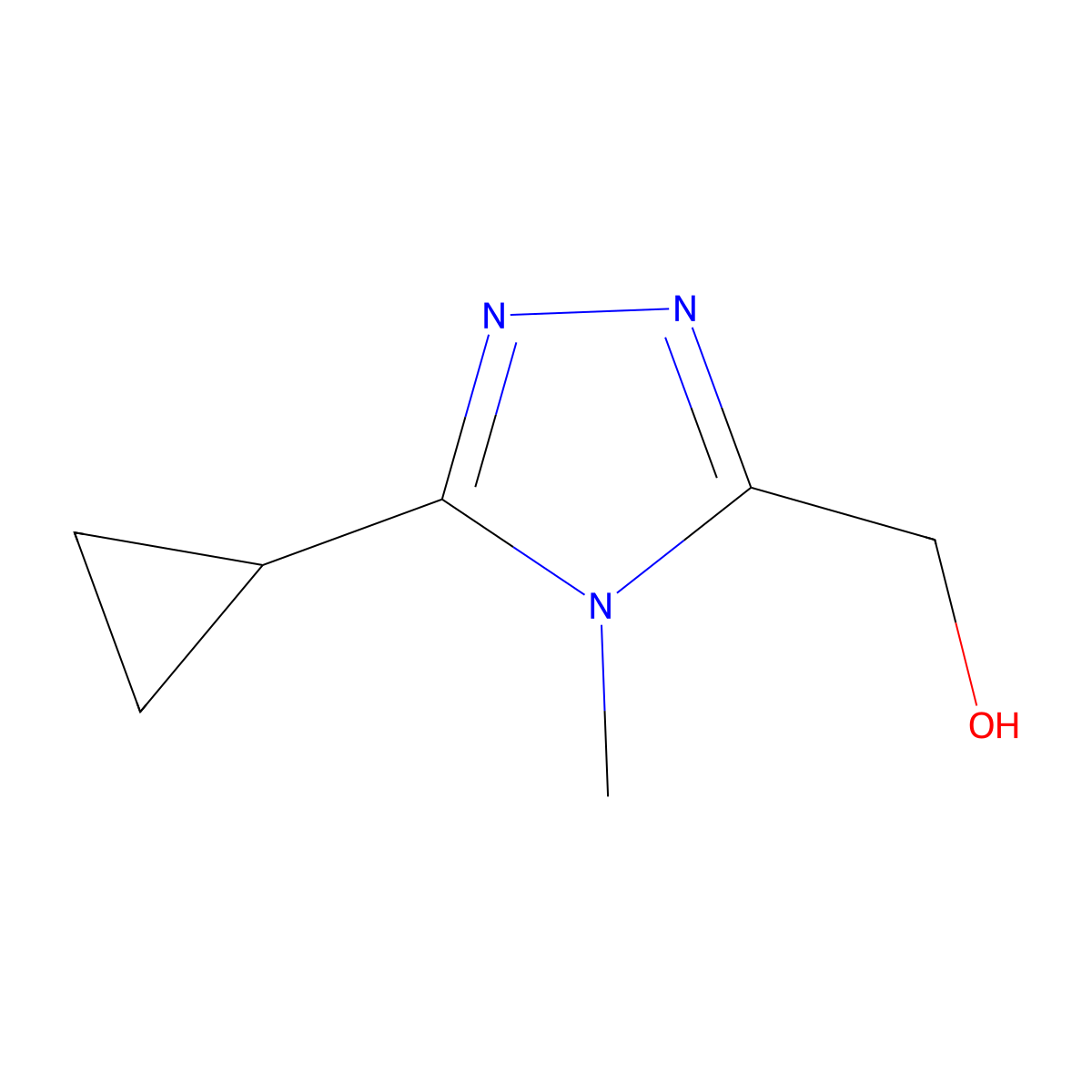 (5-cyclopropyl-4-methyl-4H-1,2,4-triazol-3-yl)methanol molecular structure, CAS 1432681-91-8