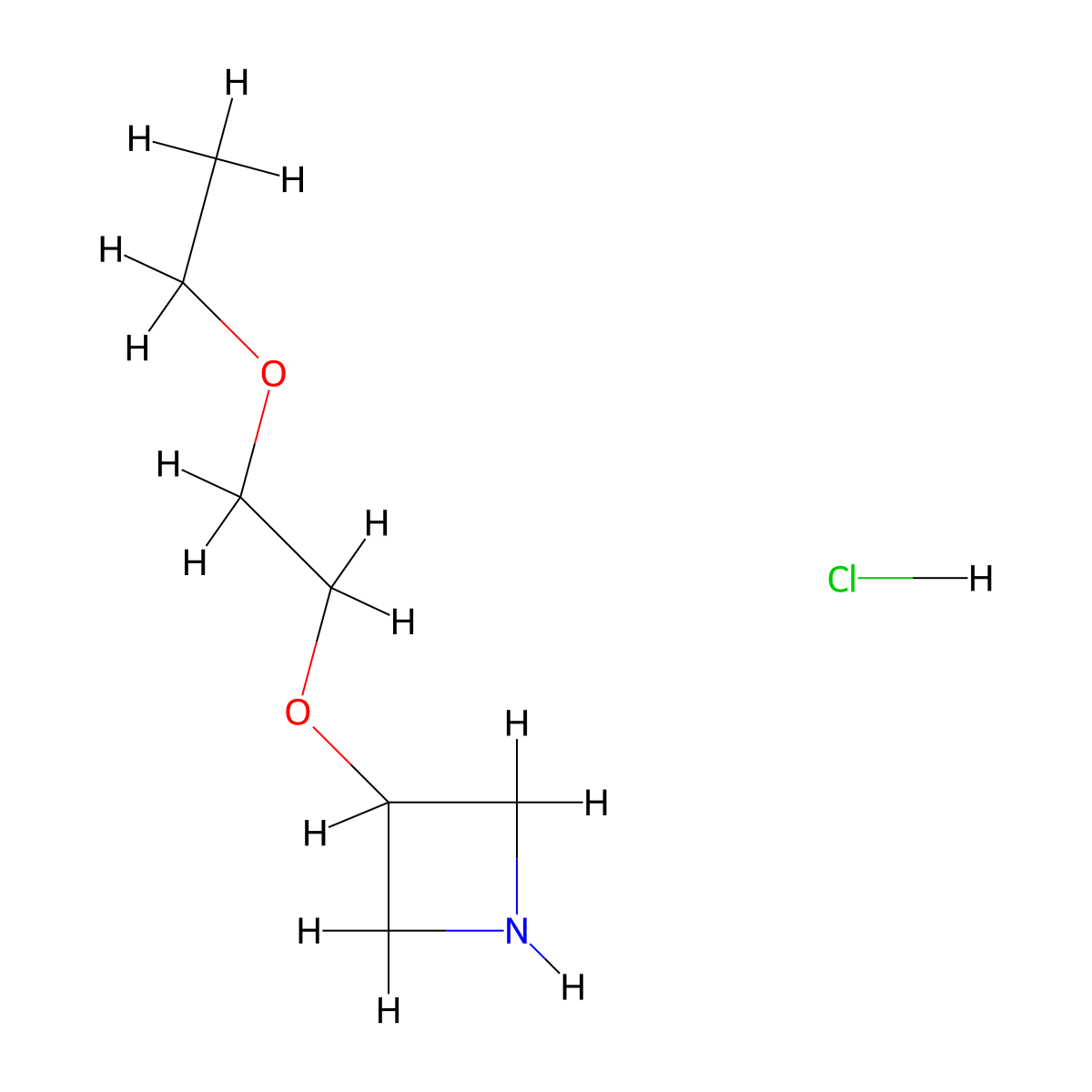 3-(2-Ethoxyethoxy)azetidine hydrochloride molecular structure, CAS 1432681-92-9