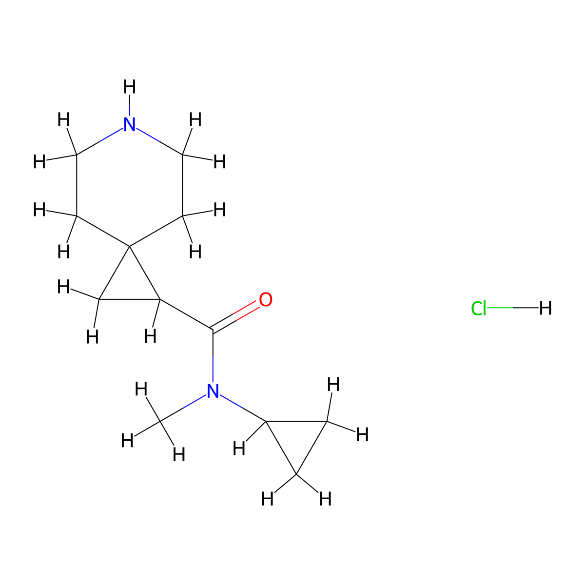 N-cyclopropyl-N-methyl-6-azaspiro[2.5]octane-1-carboxamide hydrochloride molecular structure, CAS 1432681-94-1