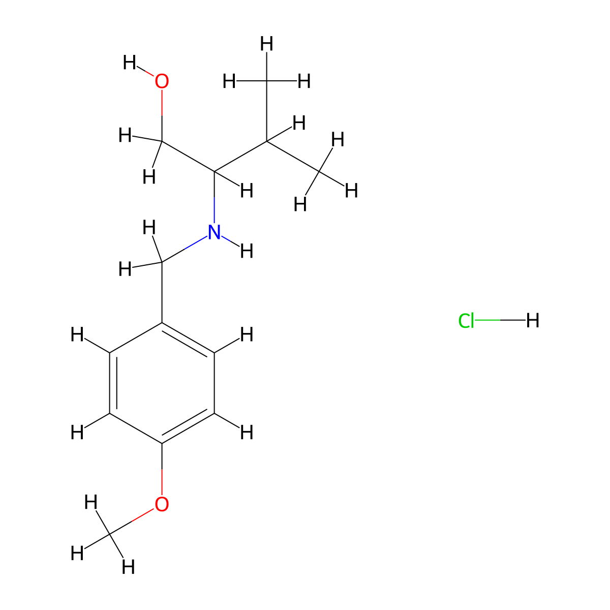2-(((4-Methoxyphenyl)methyl)amino)-3-methylbutan-1-ol hydrochloride molecular structure, CAS 1432682-03-5