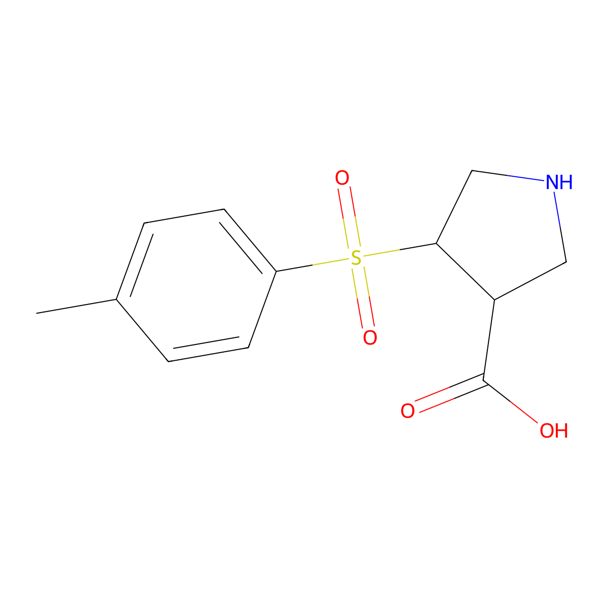 4-(4-Methylbenzenesulfonyl)pyrrolidine-3-carboxylic acid molecular structure, CAS 1432682-05-7