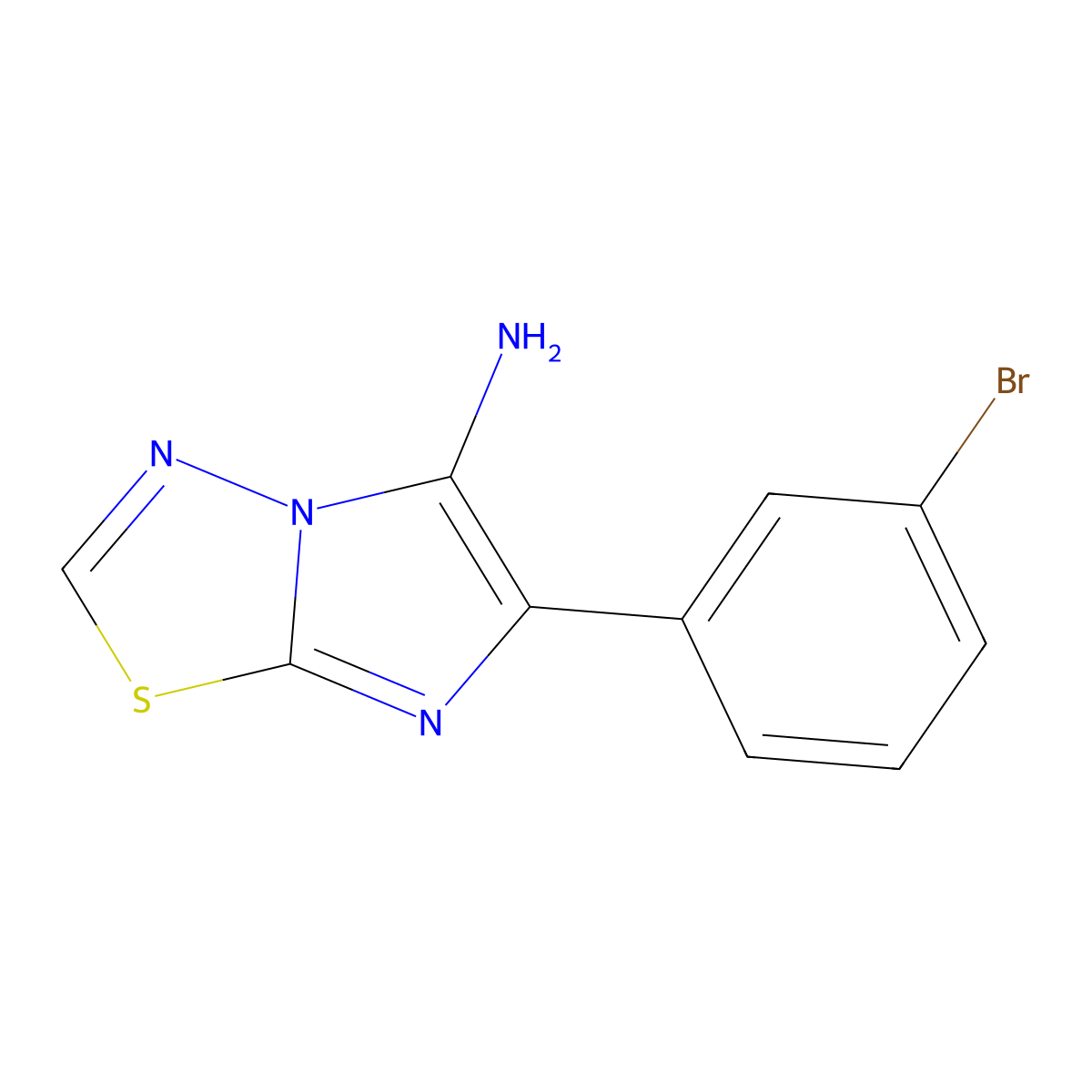 6-(3-Bromophenyl)imidazo[2,1-b][1,3,4]thiadiazol-5-amine molecular structure, CAS 1432682-10-4