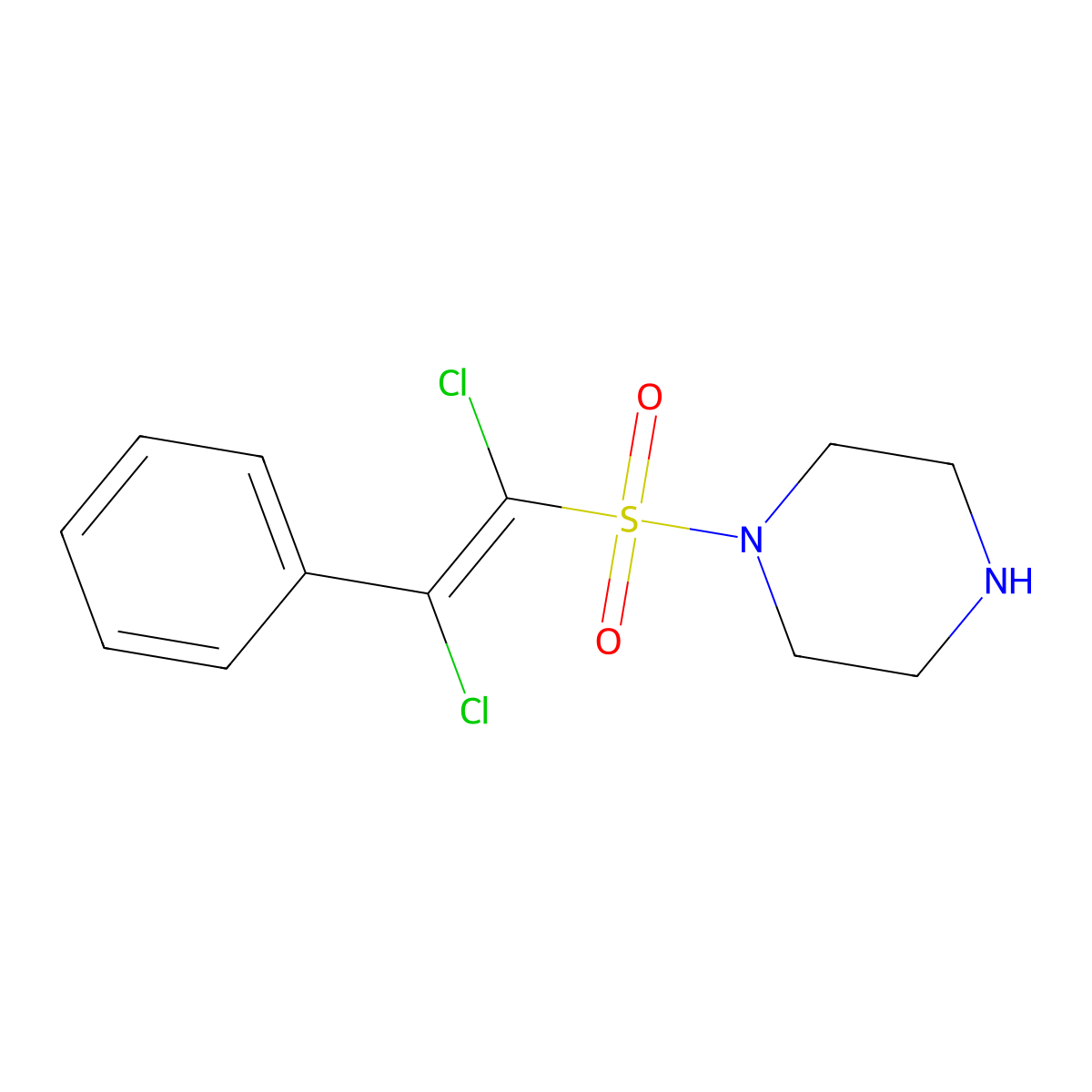 1-(1,2-Dichloro-2-phenylethenesulfonyl)piperazine molecular structure, CAS 1432684-08-6