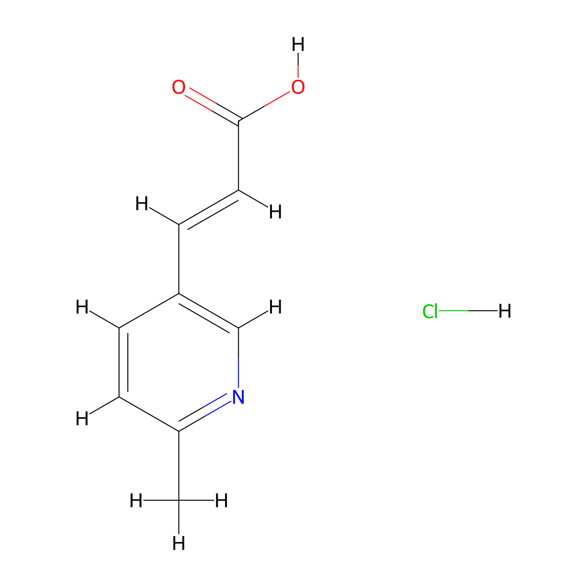 3-(6-Methylpyridin-3-yl)prop-2-enoic acid hydrochloride molecular structure, CAS 1432684-09-7