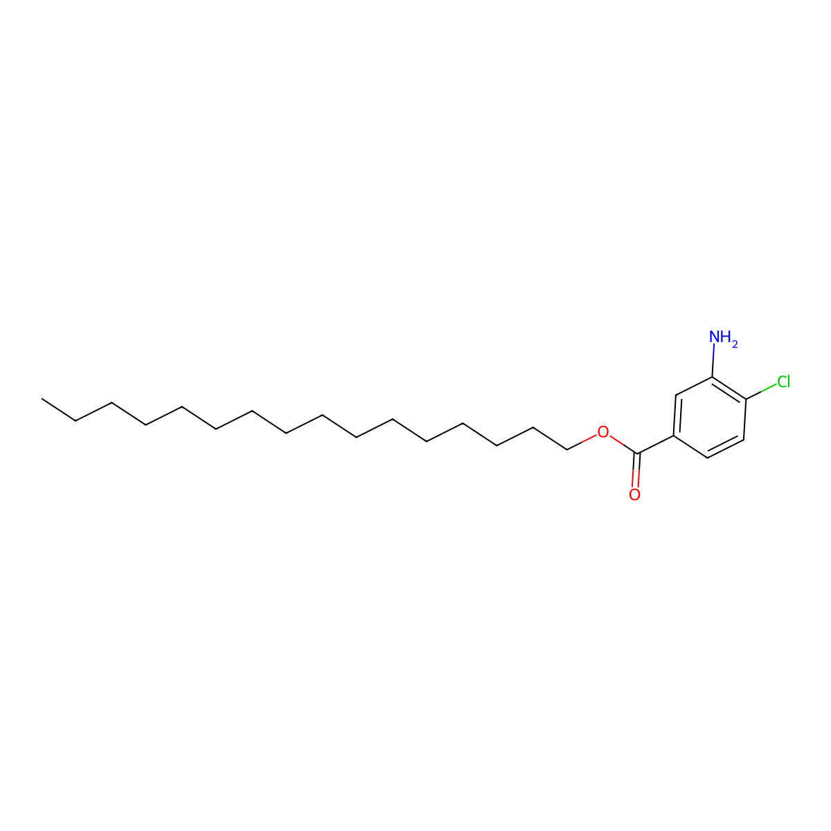 Benzoic acid, 3-amino-4-chloro-, hexadecyl ester molecular structure, CAS 143269-74-3
