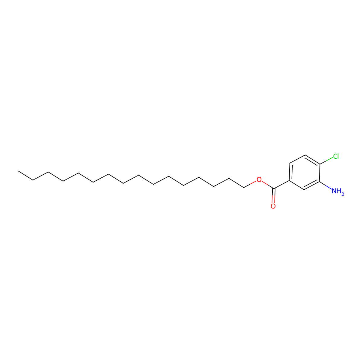 Benzoic acid, 3-amino-4-chloro-, hexadecyl ester molecular structure, CAS 143269-74-3