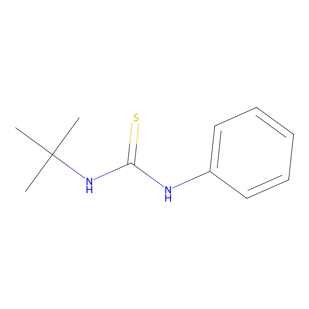 Thiourea, N-(1,1-dimethylethyl)-N'-phenyl- molecular structure, CAS 14327-04-9