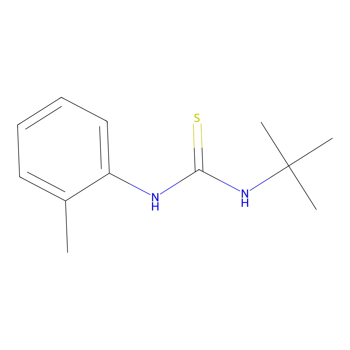 1-Tert-butyl-3-(2-methylphenyl)thiourea molecular structure, CAS 14327-05-0