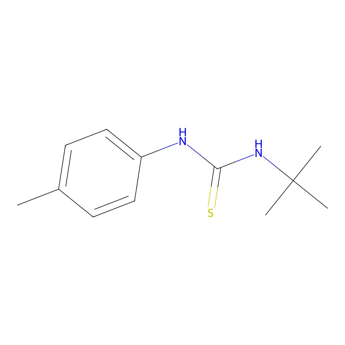 1-Tert-butyl-3-(4-methylphenyl)thiourea molecular structure, CAS 14327-06-1