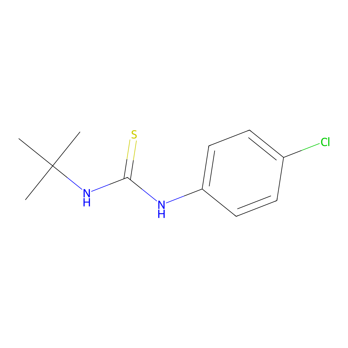 1-Tert-butyl-3-(4-chlorophenyl)thiourea molecular structure, CAS 14327-08-3