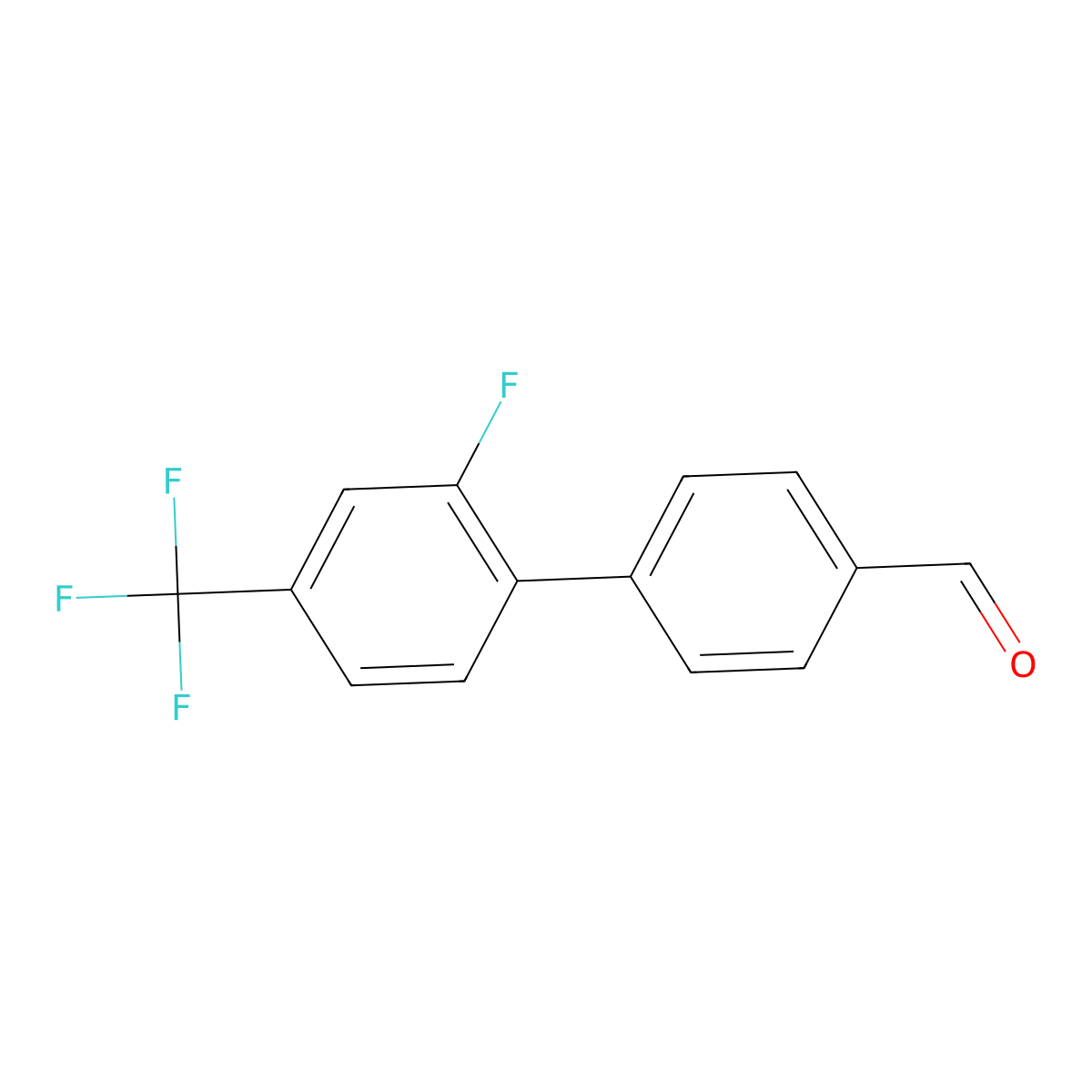 4-[2-Fluoro-4-(trifluoromethyl)phenyl]benzaldehyde molecular structure, CAS 1432737-55-7