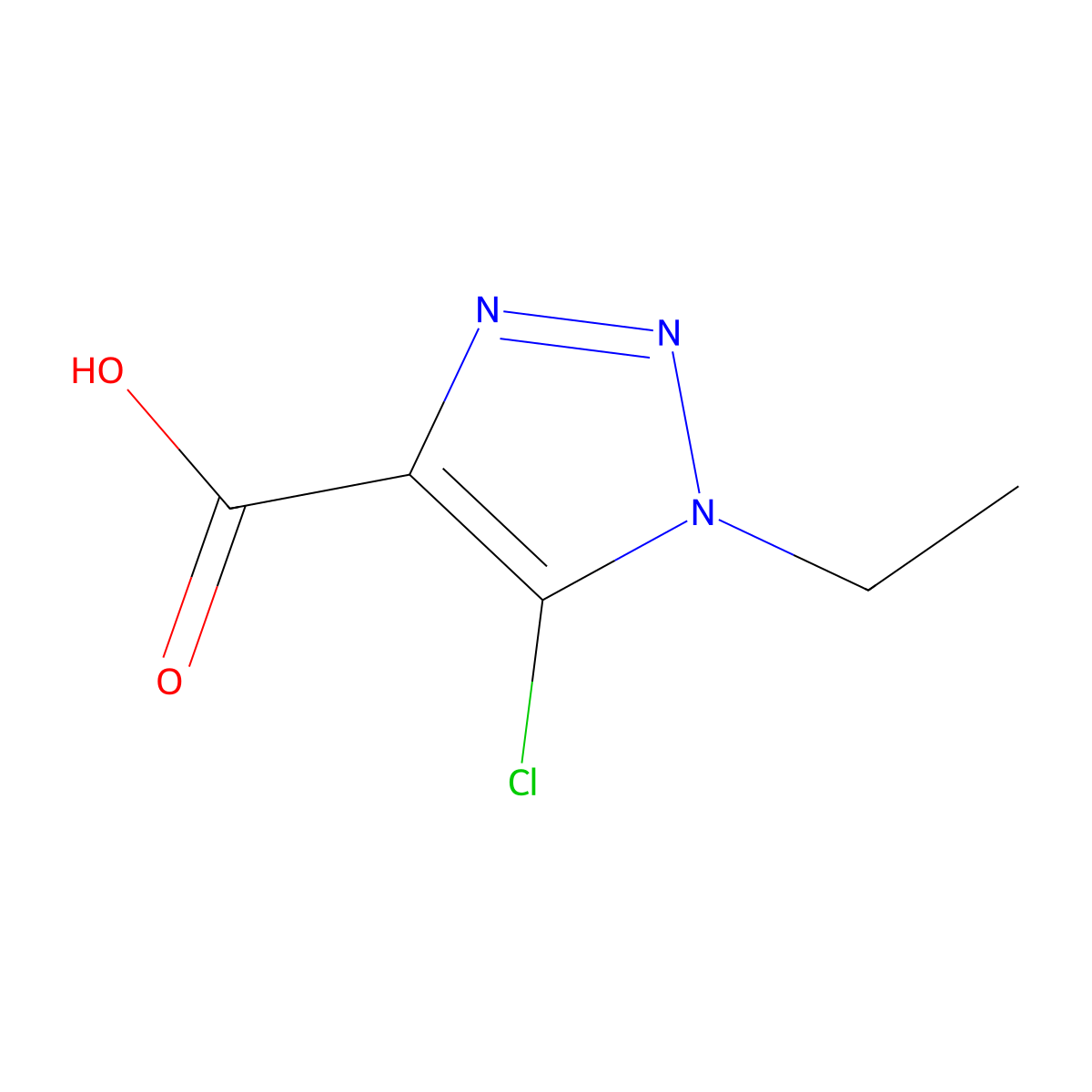 5-Chloro-1-ethyl-1H-1,2,3-triazole-4-carboxylic acid molecular structure, CAS 1432747-14-2