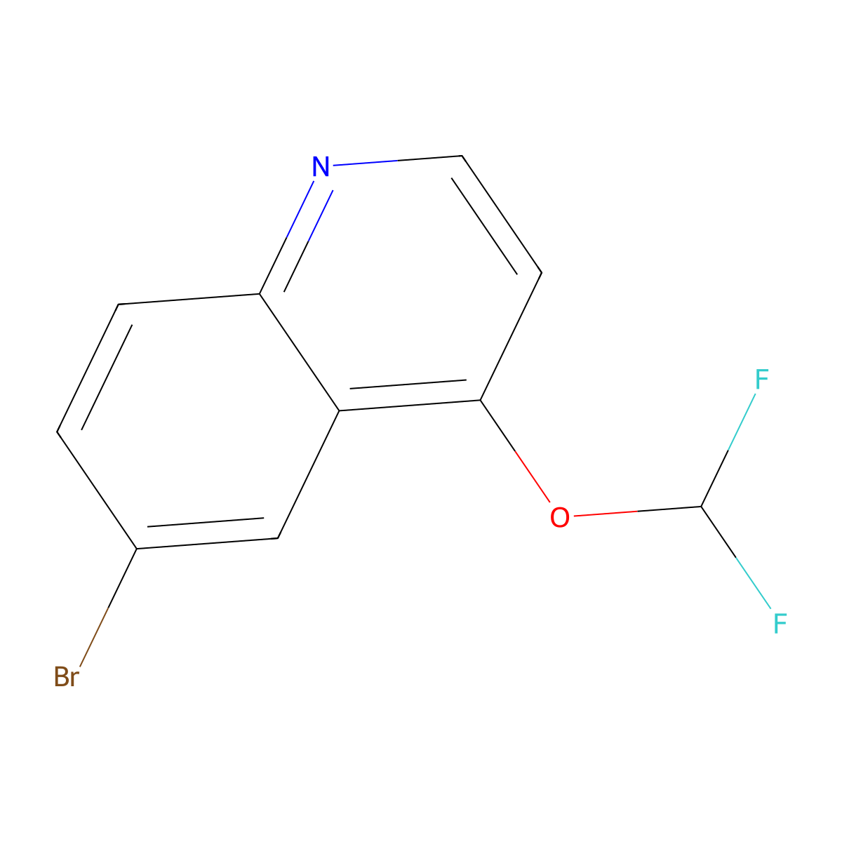 6-Bromo-4-(difluoromethoxy)quinoline molecular structure, CAS 1432754-13-6