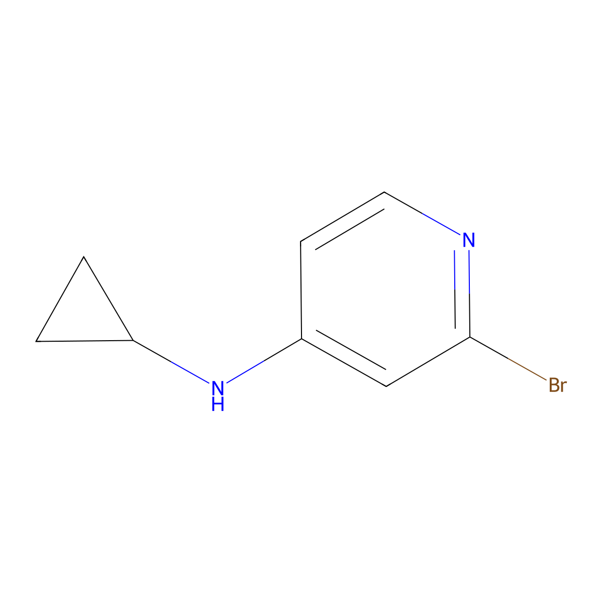 2-Bromo-N-cyclopropylpyridin-4-amine molecular structure, CAS 1432754-26-1
