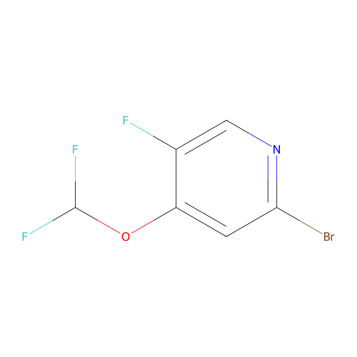 2-Bromo-4-(difluoromethoxy)-5-fluoropyridine molecular structure, CAS 1432754-30-7