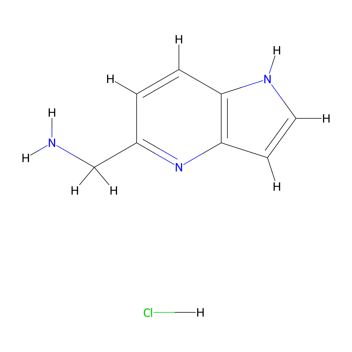 (1H-Pyrrolo[3,2-b]pyridin-5-yl)methanamine hydrochloride molecular structure, CAS 1432754-34-1