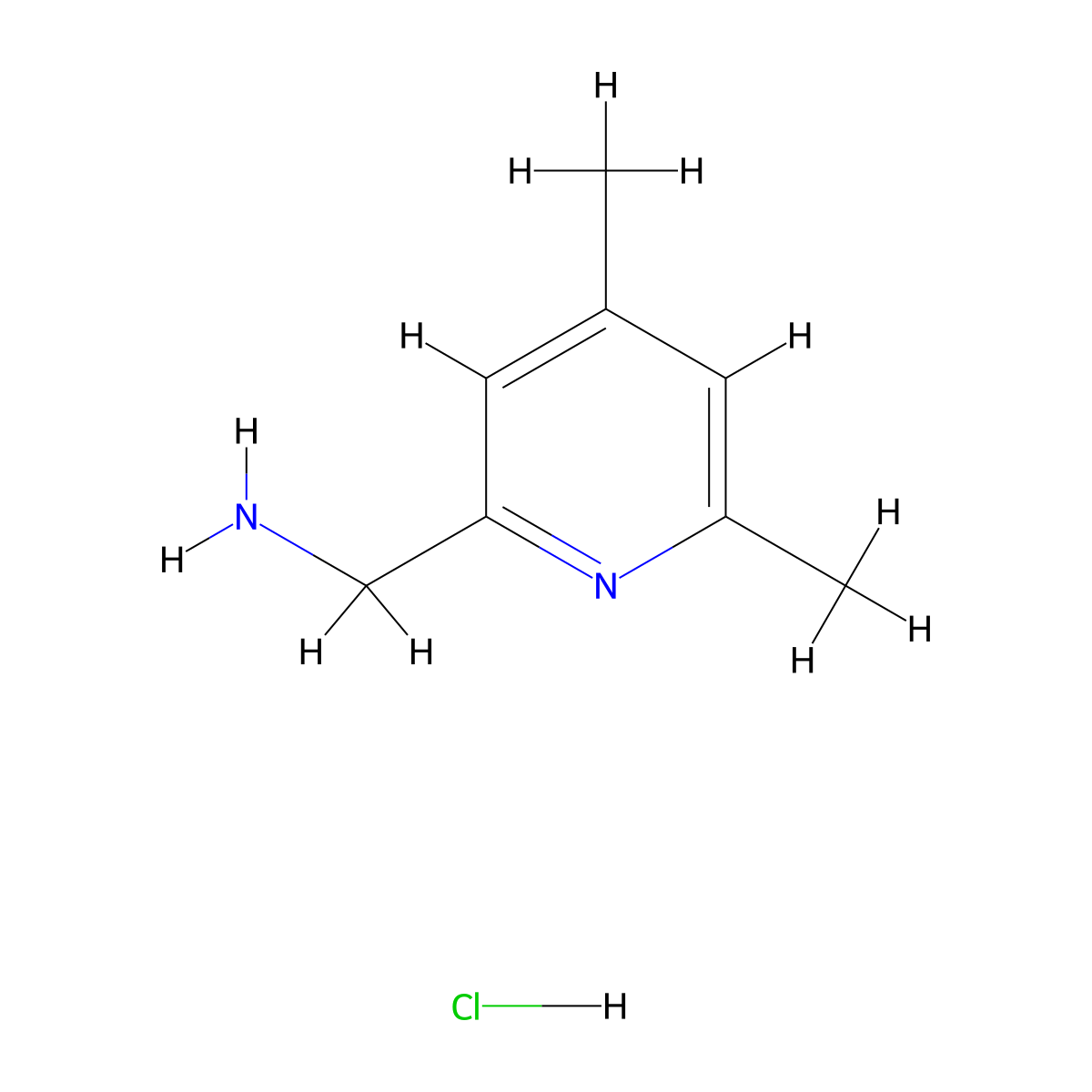 (4,6-Dimethylpyridin-2-yl)methanamine hydrochloride molecular structure, CAS 1432754-39-6