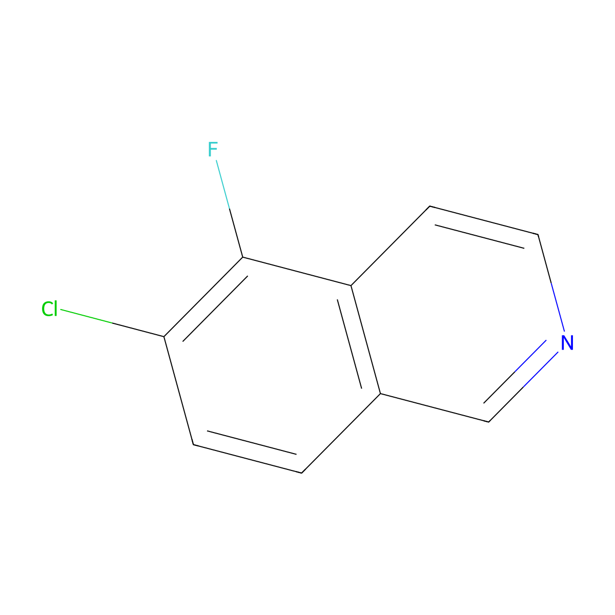 6-Chloro-5-fluoroisoquinoline molecular structure, CAS 1432754-48-7