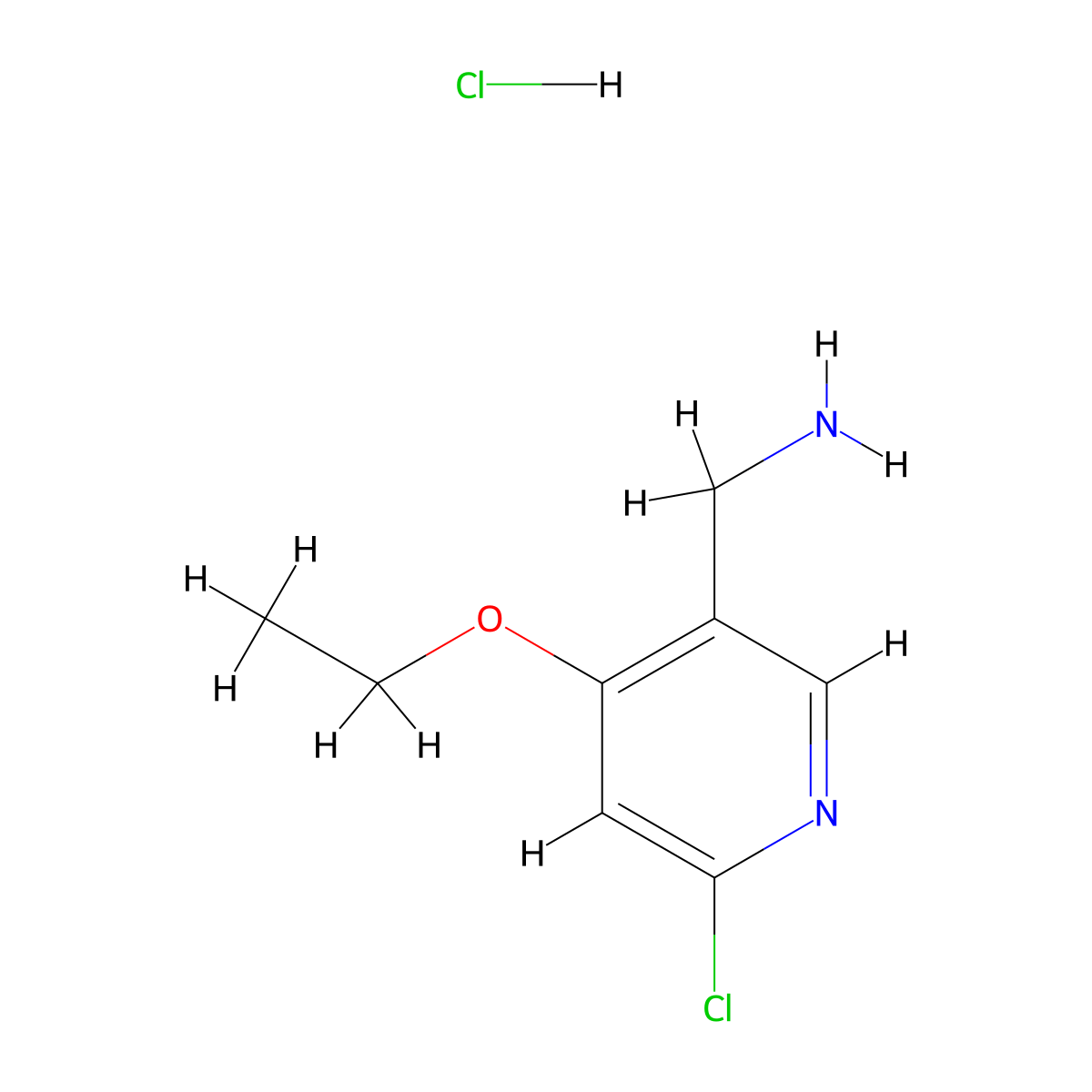 (6-Chloro-4-ethoxypyridin-3-yl)methanamine hydrochloride molecular structure, CAS 1432754-50-1