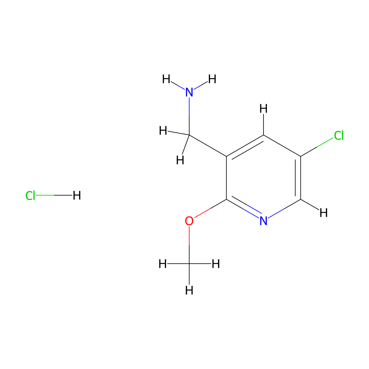 (5-Chloro-2-methoxypyridin-3-yl)methanamine hydrochloride molecular structure, CAS 1432754-55-6