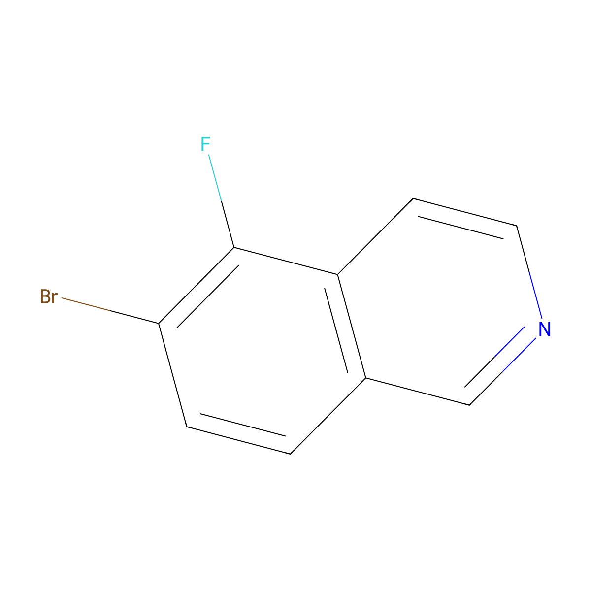 Isoquinoline, 6-bromo-5-fluoro- molecular structure, CAS 1432754-56-7
