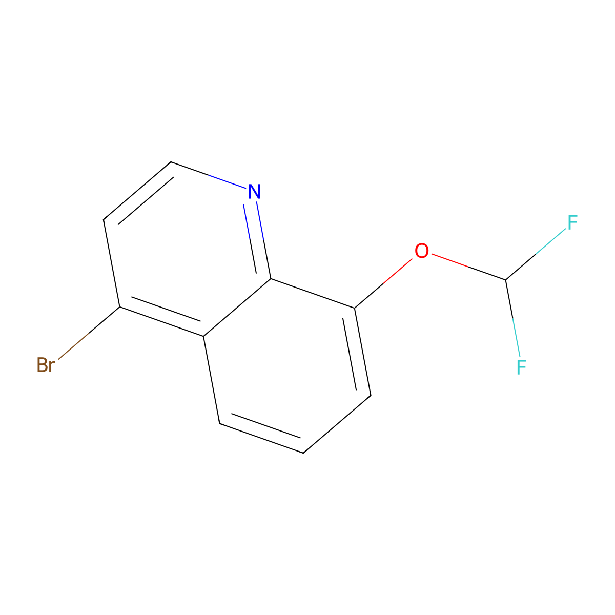 4-Bromo-8-(difluoromethoxy)quinoline molecular structure, CAS 1432754-59-0