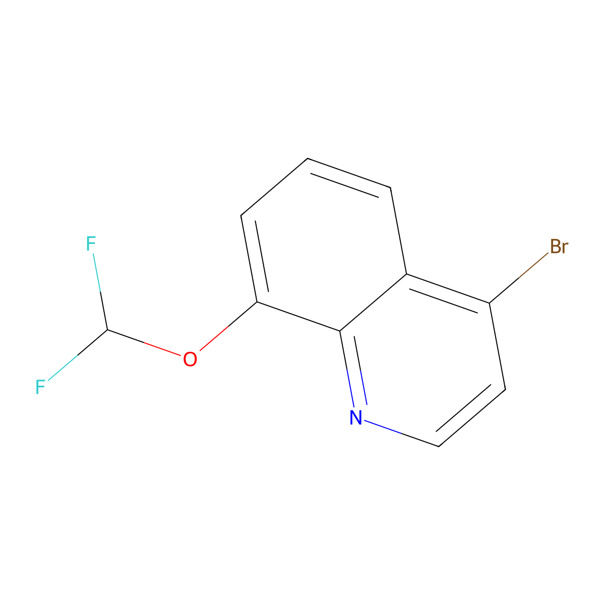 4-Bromo-8-(difluoromethoxy)quinoline molecular structure, CAS 1432754-59-0
