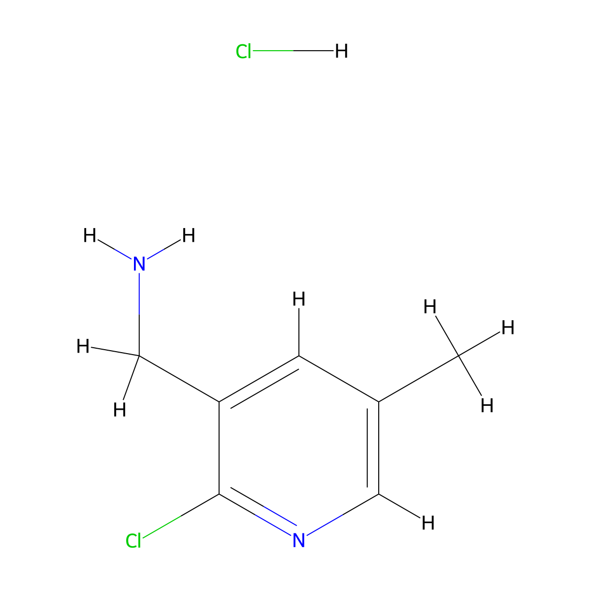 (2-Chloro-5-methylpyridin-3-yl)methanamine hydrochloride molecular structure, CAS 1432754-65-8