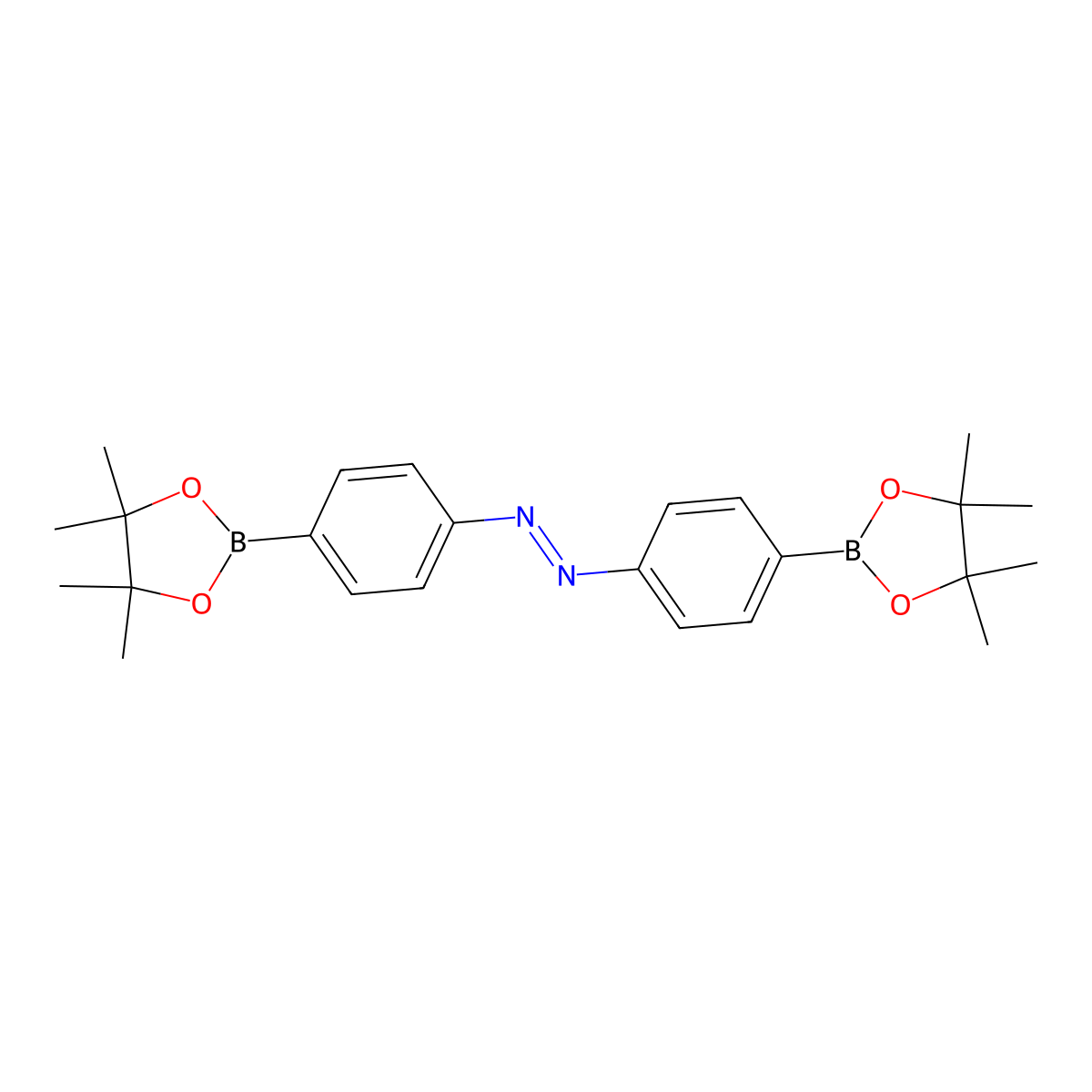 1,2-Bis(4-(4,4,5,5-tetramethyl-1,3,2-dioxaborolan-2-yl)phenyl)diazene molecular structure, CAS 1432792-09-0