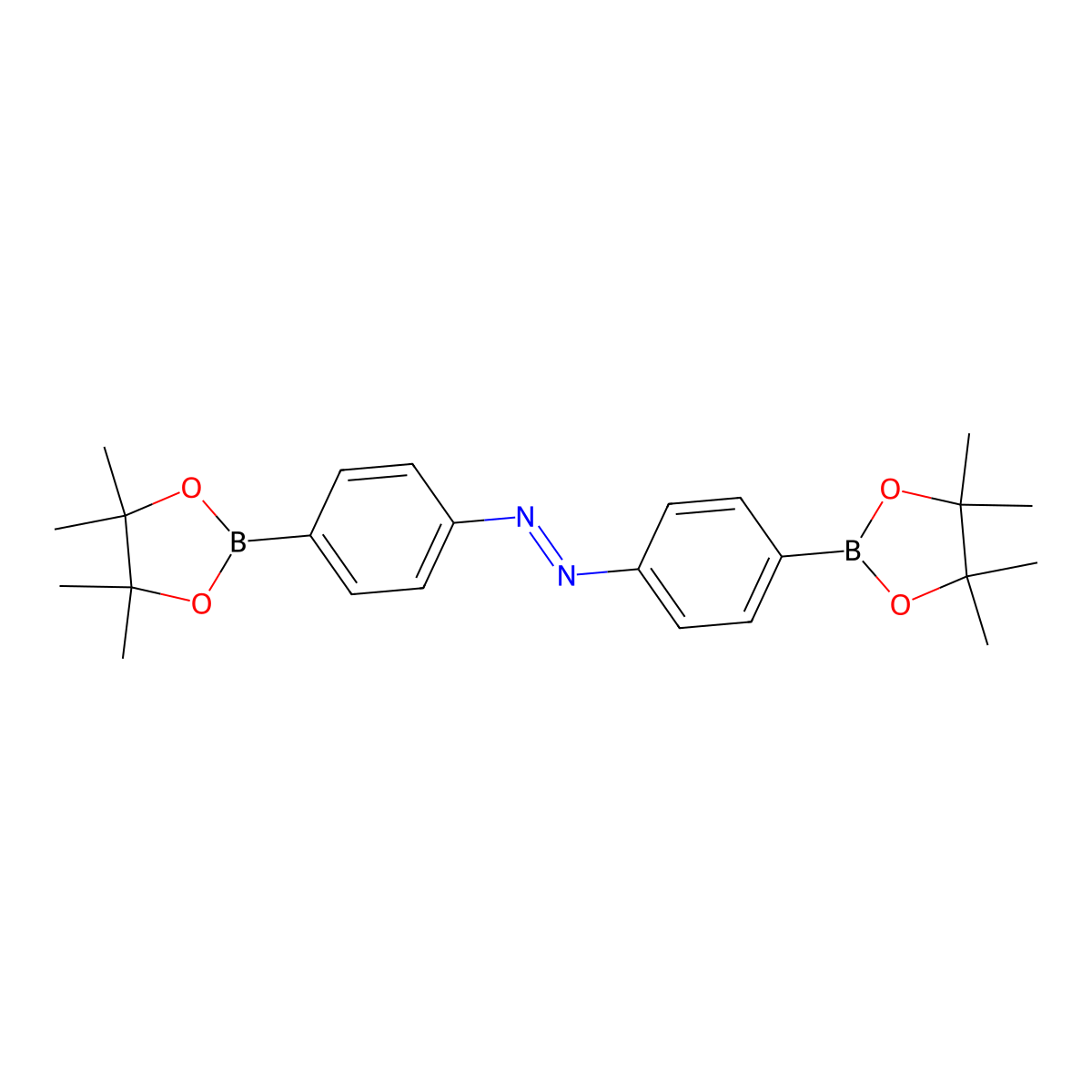 1,2-Bis(4-(4,4,5,5-tetramethyl-1,3,2-dioxaborolan-2-yl)phenyl)diazene molecular structure, CAS 1432792-09-0