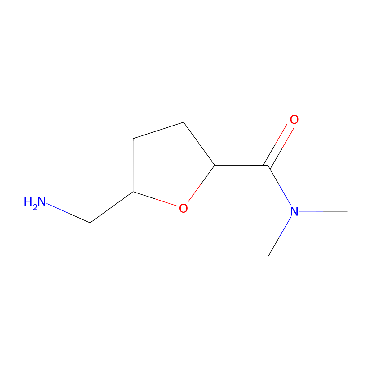 5-(aminomethyl)-N,N-dimethyloxolane-2-carboxamide molecular structure, CAS 1432792-53-4