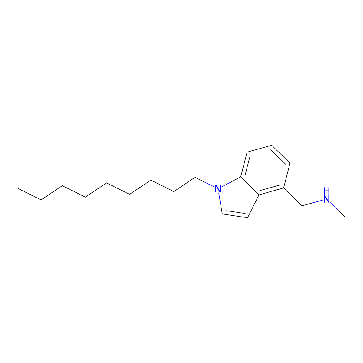 Methyl[(1-nonyl-1H-indol-4-yl)methyl]amine molecular structure, CAS 1432792-54-5