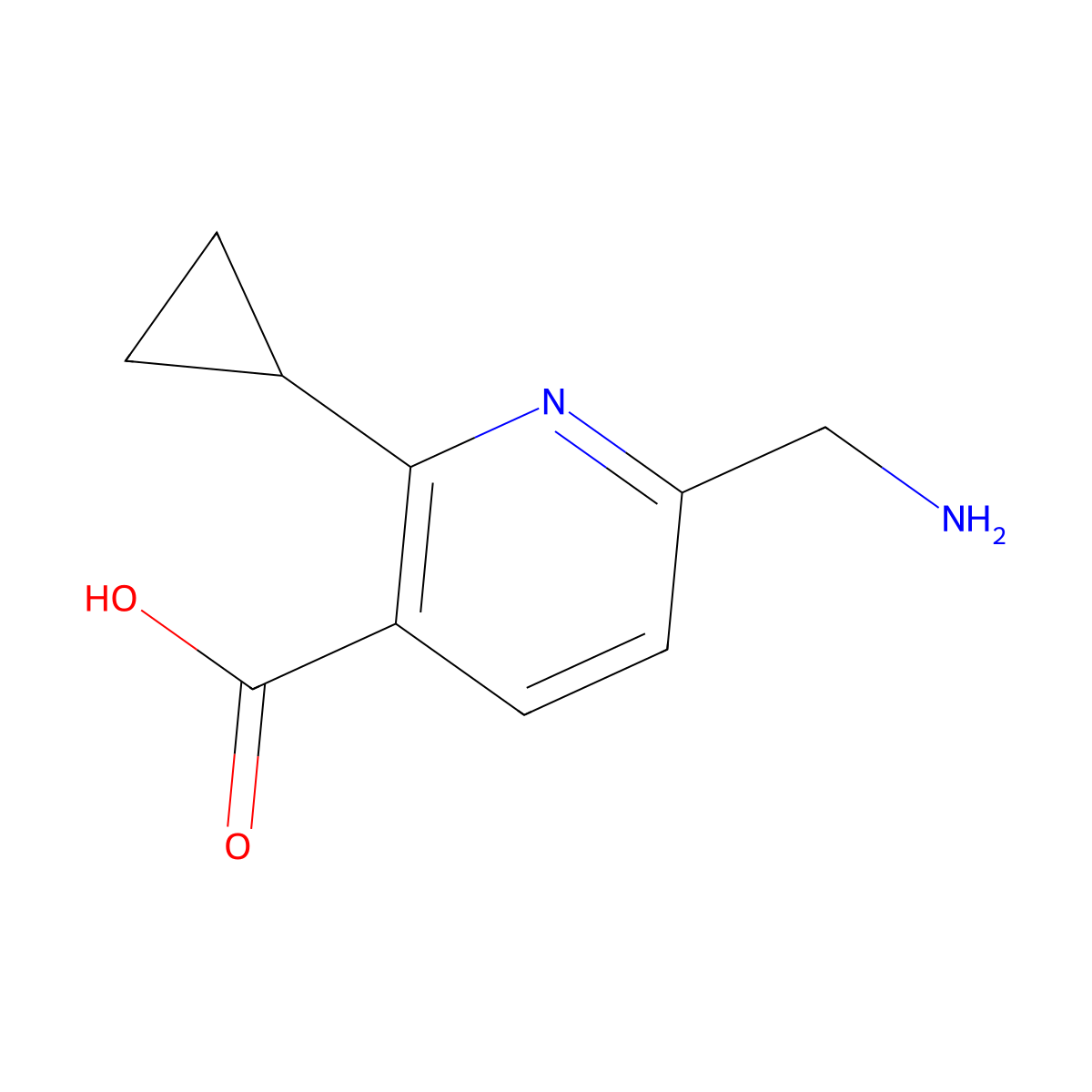 6-(Aminomethyl)-2-cyclopropylpyridine-3-carboxylic acid molecular structure, CAS 1432792-55-6