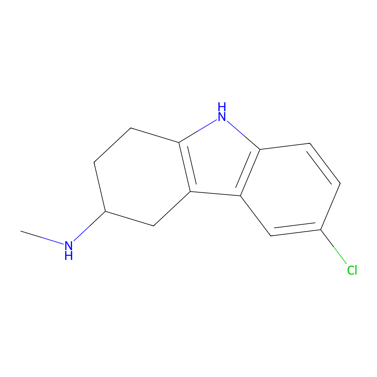 6-chloro-N-methyl-2,3,4,9-tetrahydro-1H-carbazol-3-amine molecular structure, CAS 1432792-58-9