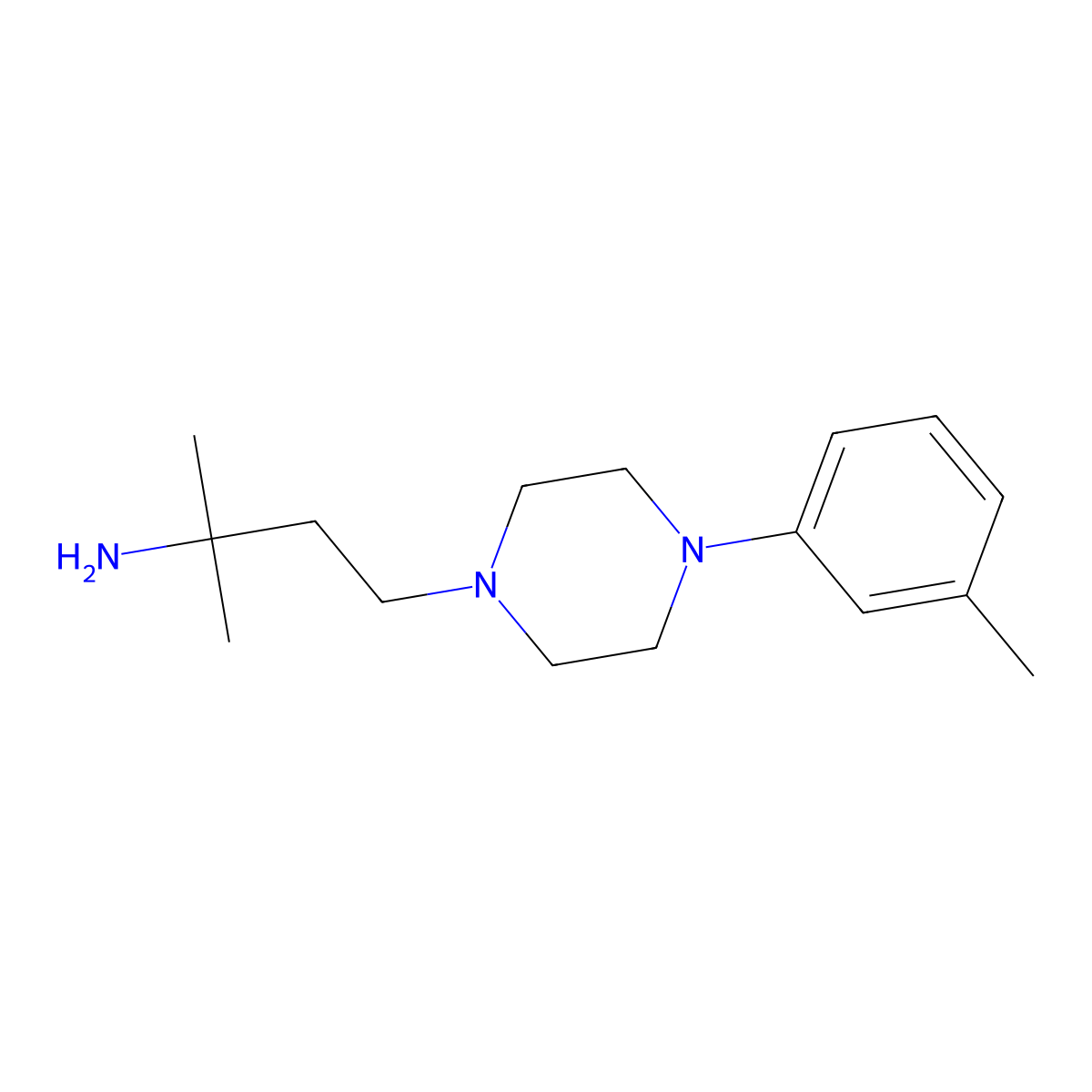 2-Methyl-4-[4-(3-methylphenyl)piperazin-1-yl]butan-2-amine molecular structure, CAS 1432792-59-0