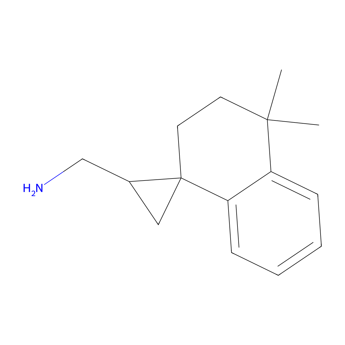 (4',4'-Dimethyl-3',4'-dihydro-2'h-spiro[cyclopropane-1,1'-naphthalen]-2-yl)methanamine molecular structure, CAS 1432792-63-6