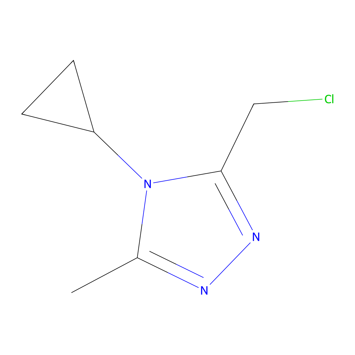 3-(chloromethyl)-4-cyclopropyl-5-methyl-4H-1,2,4-triazole molecular structure, CAS 1432792-64-7