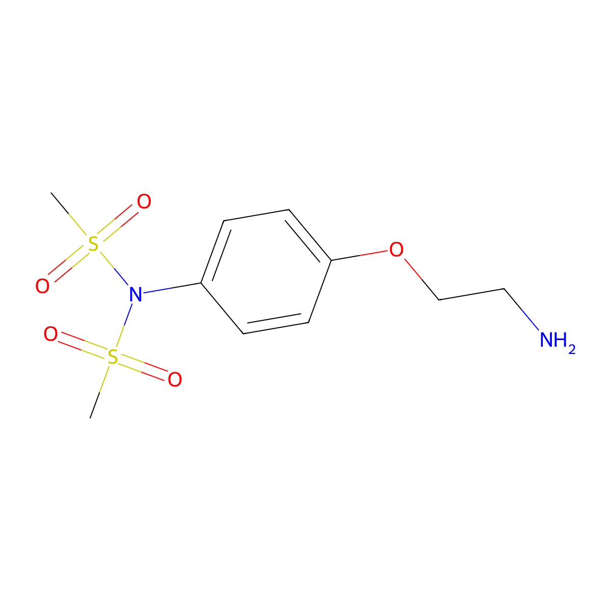N-[4-(2-Aminoethoxy)phenyl]-N-methanesulfonylmethanesulfonamide molecular structure, CAS 1432792-70-5