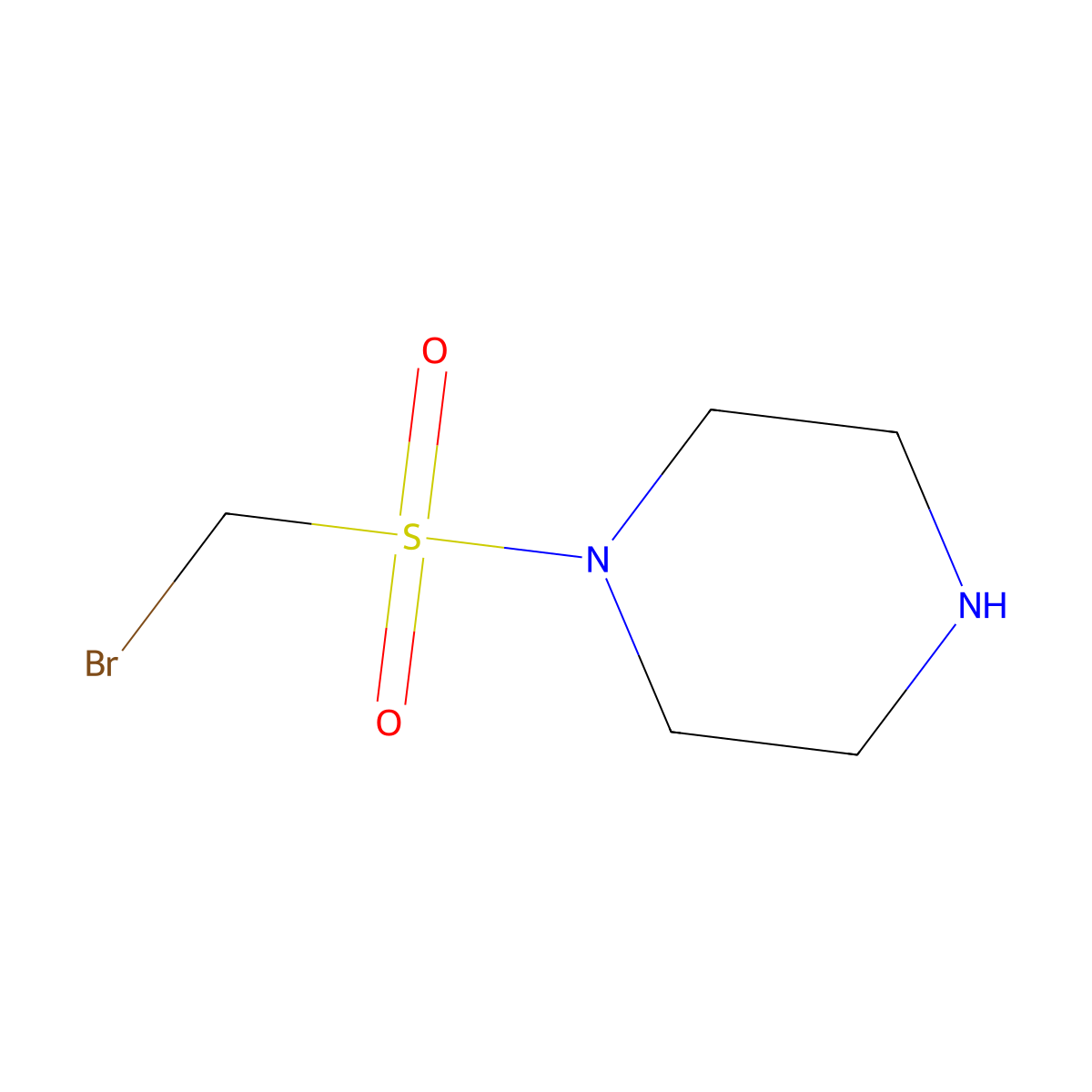 1-((Bromomethyl)sulfonyl)piperazine molecular structure, CAS 1432792-71-6