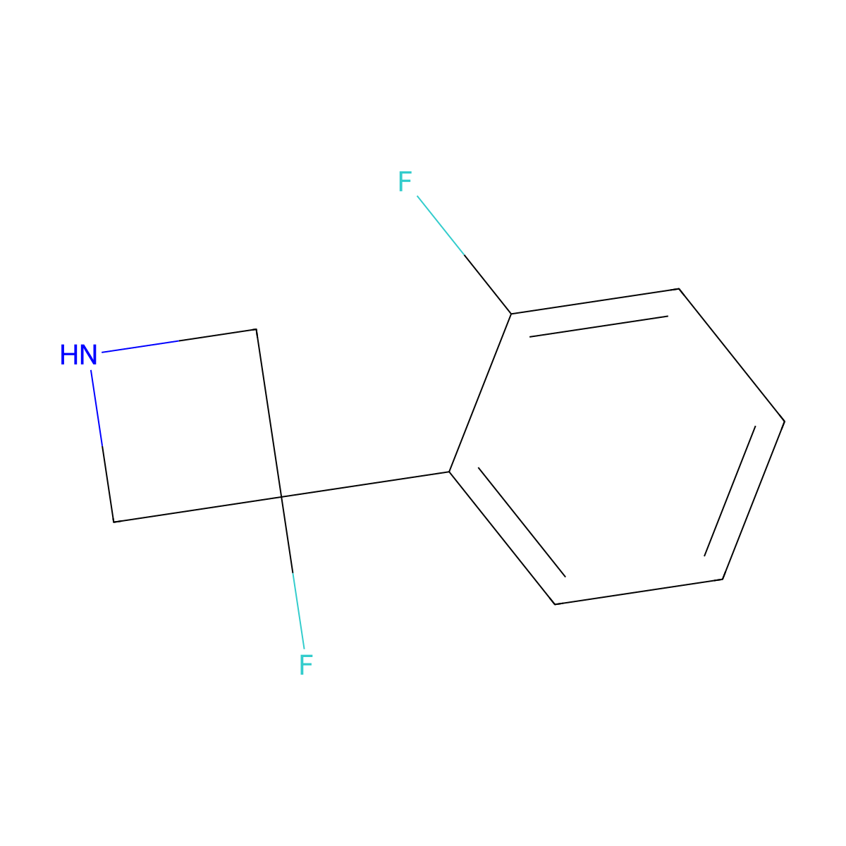 3-Fluoro-3-(2-fluorophenyl)azetidine molecular structure, CAS 1432792-73-8
