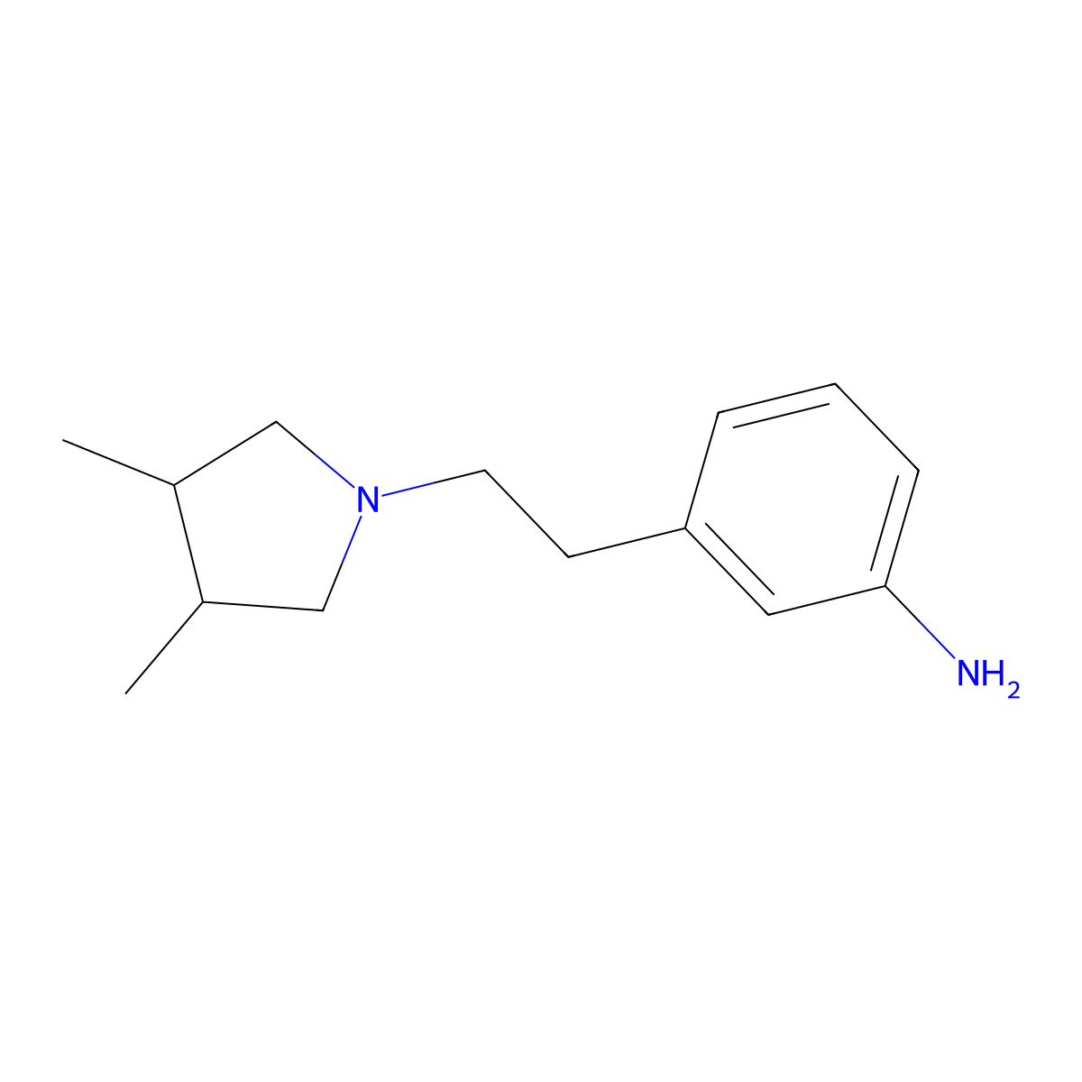 3-[2-(3,4-Dimethylpyrrolidin-1-yl)ethyl]aniline molecular structure, CAS 1432792-74-9