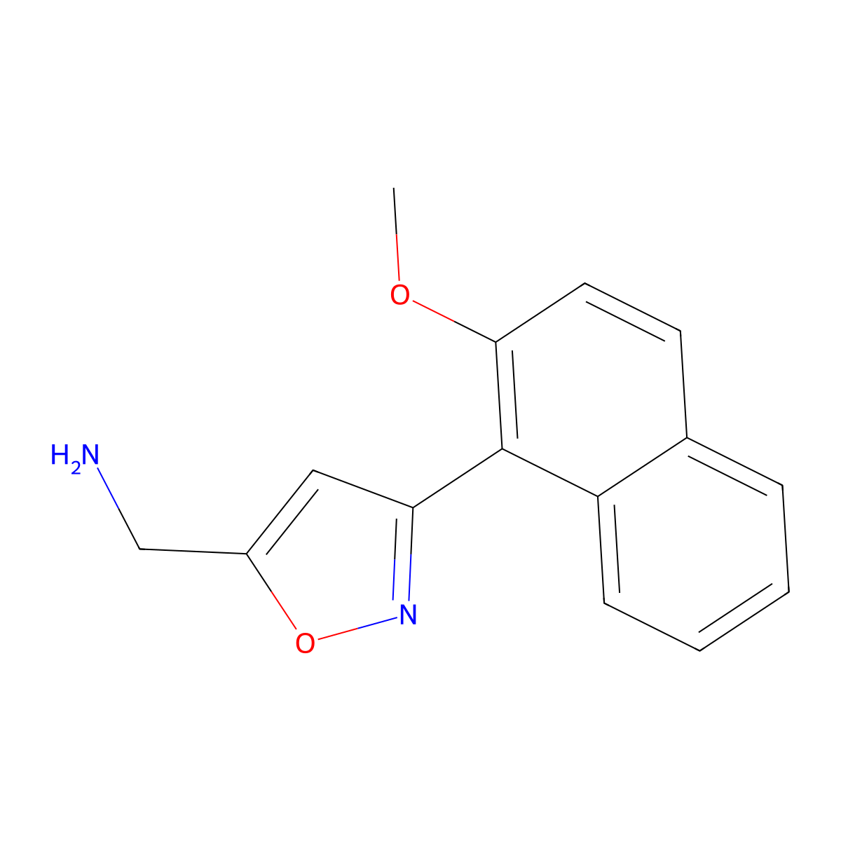 [3-(2-Methoxynaphthalen-1-yl)-1,2-oxazol-5-yl]methanamine molecular structure, CAS 1432792-77-2